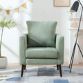 Fauteuil d'appoint baril en chenille avec pieds en bois massif et coussin lombaire