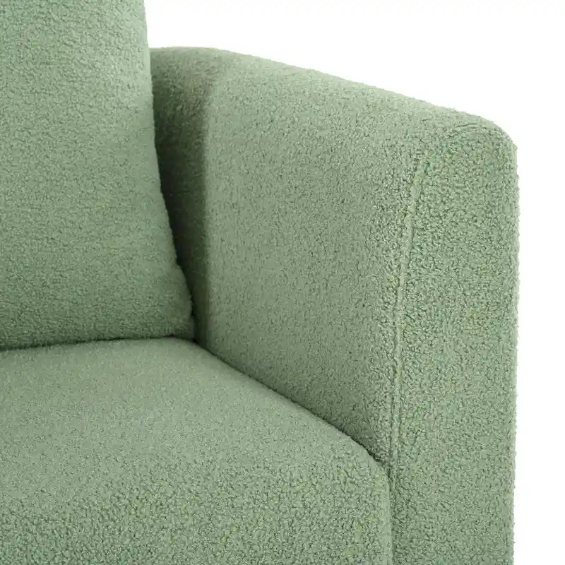 Fauteuil d'appoint baril en chenille avec pieds en bois massif et coussin lombaire