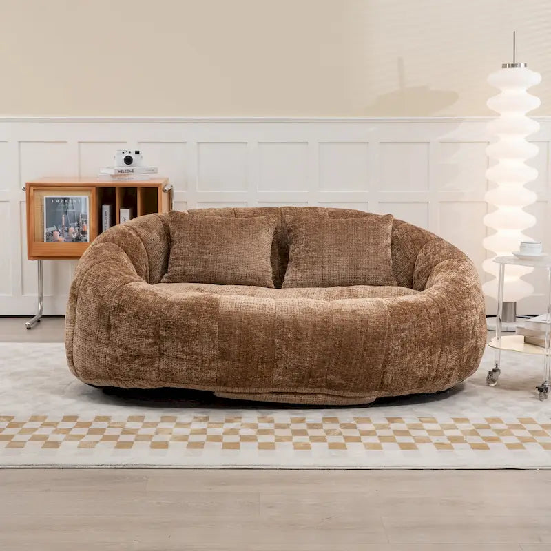 Canapé-chaise longue chenille 59" avec garnissage en mousse haute densité – Canapé de sol pour salon et chambre