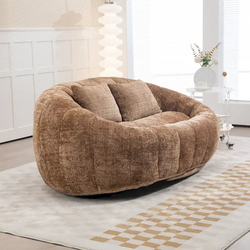 Canapé-chaise longue chenille 59" avec garnissage en mousse haute densité – Canapé de sol pour salon et chambre