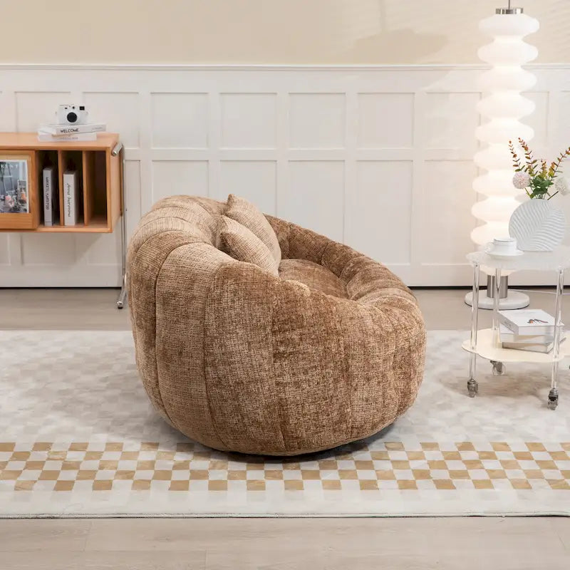 Canapé-chaise longue chenille 59" avec garnissage en mousse haute densité – Canapé de sol pour salon et chambre