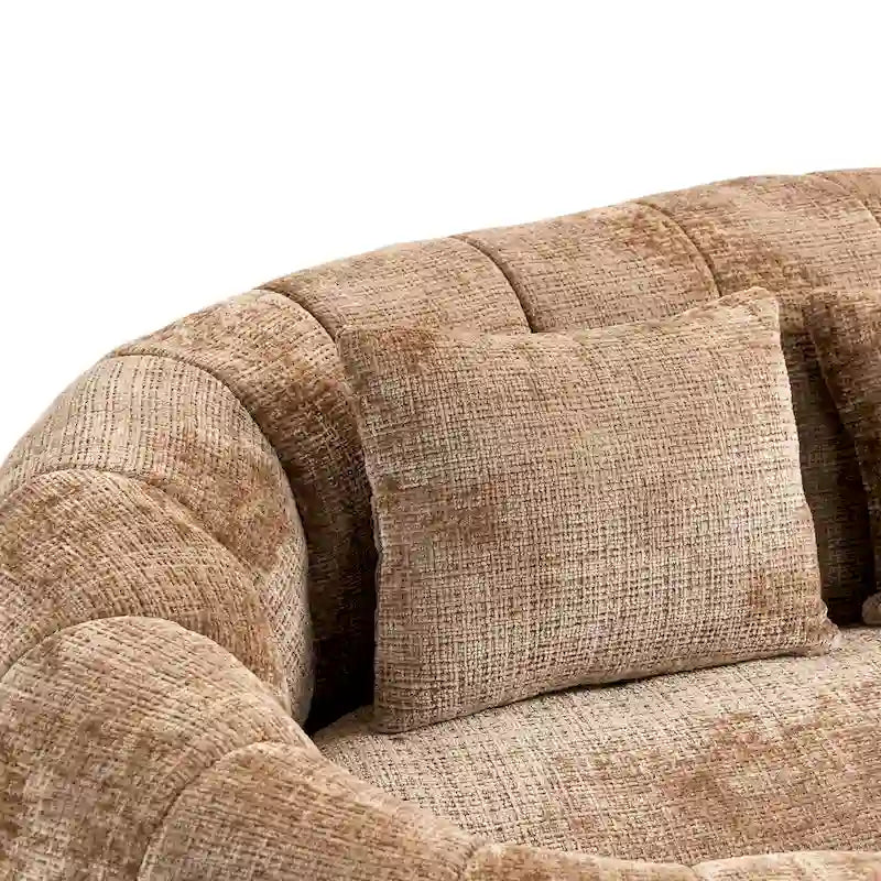 Canapé-chaise longue chenille 59" avec garnissage en mousse haute densité – Canapé de sol pour salon et chambre