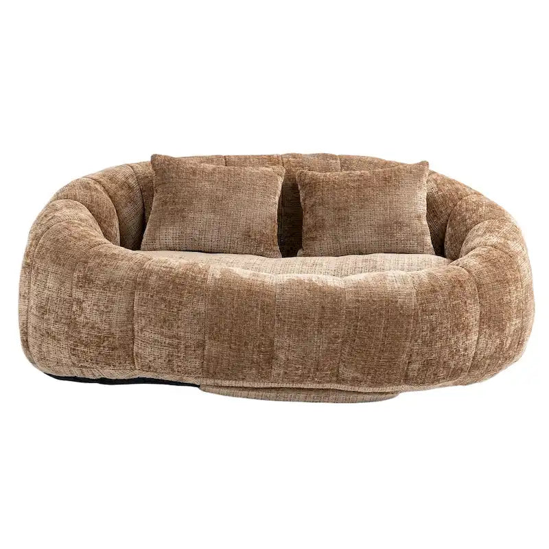 Canapé-chaise longue chenille 59" avec garnissage en mousse haute densité – Canapé de sol pour salon et chambre