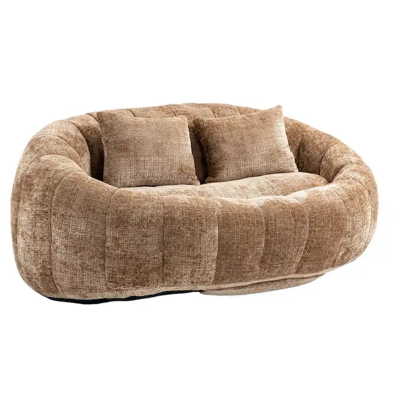 Canapé-chaise longue chenille 59" avec garnissage en mousse haute densité – Canapé de sol pour salon et chambre
