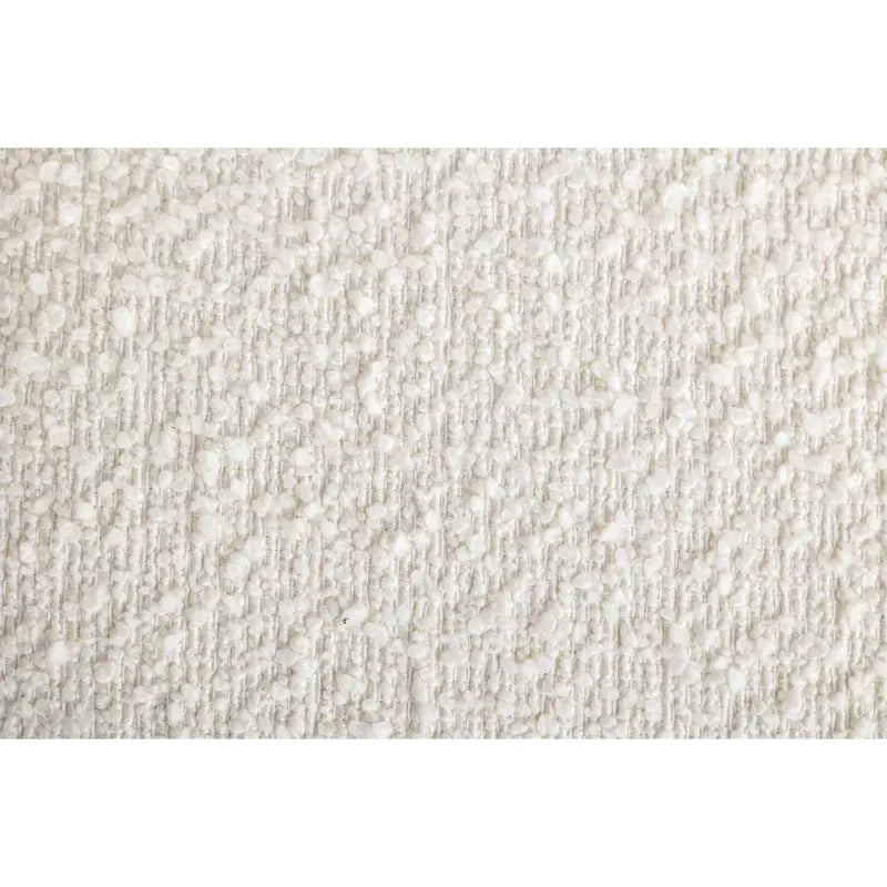 Fauteuil d'appoint barillet en bouclette blanc crème avec base pivotante à 360°