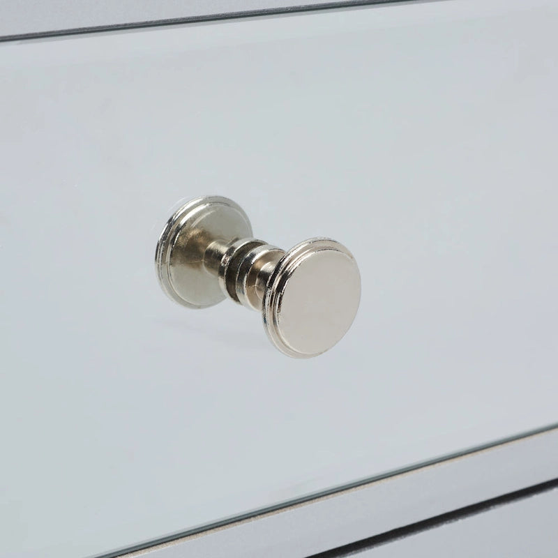 Coiffeuse à 2 tiroirs avec miroir et base en métal