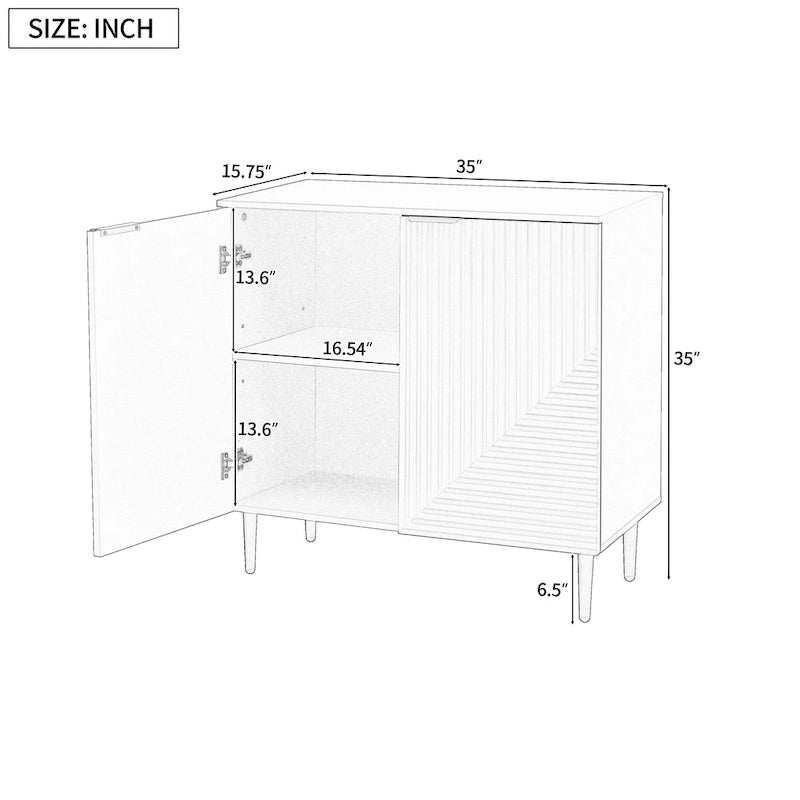Armoire d'appoint moderne et minimaliste avec étagères réglables