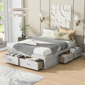 Lit plateforme de rangement Queen avec 6 tiroirs