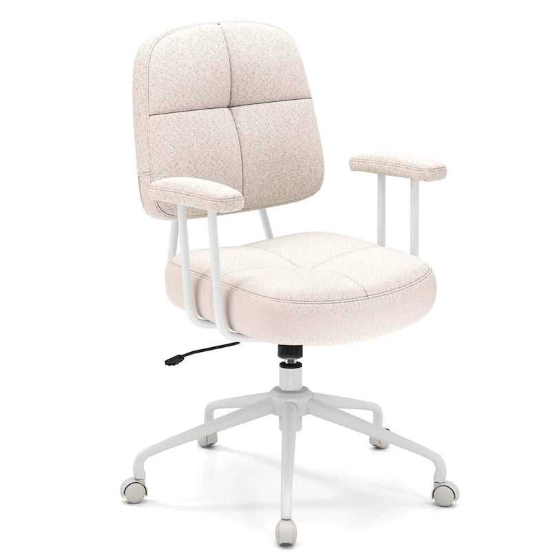Chaise de bureau ergonomique à dossier mi-hauteur — Chaise de travail tapissée en Leathaire avec hauteur réglable et fonction de bascule