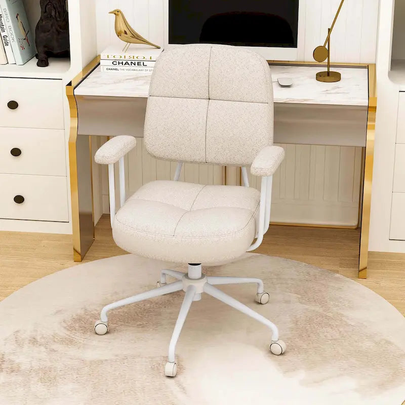 Chaise de bureau ergonomique à dossier mi-hauteur — Chaise de travail tapissée en Leathaire avec hauteur réglable et fonction de bascule