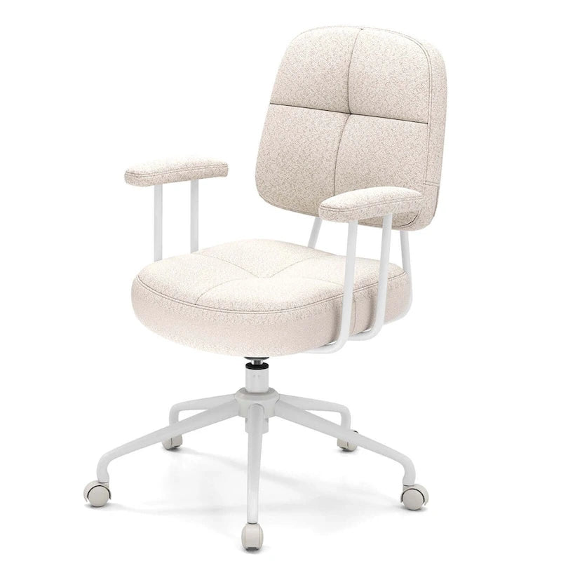 Chaise de bureau ergonomique à dossier mi-hauteur — Chaise de travail tapissée en Leathaire avec hauteur réglable et fonction de bascule