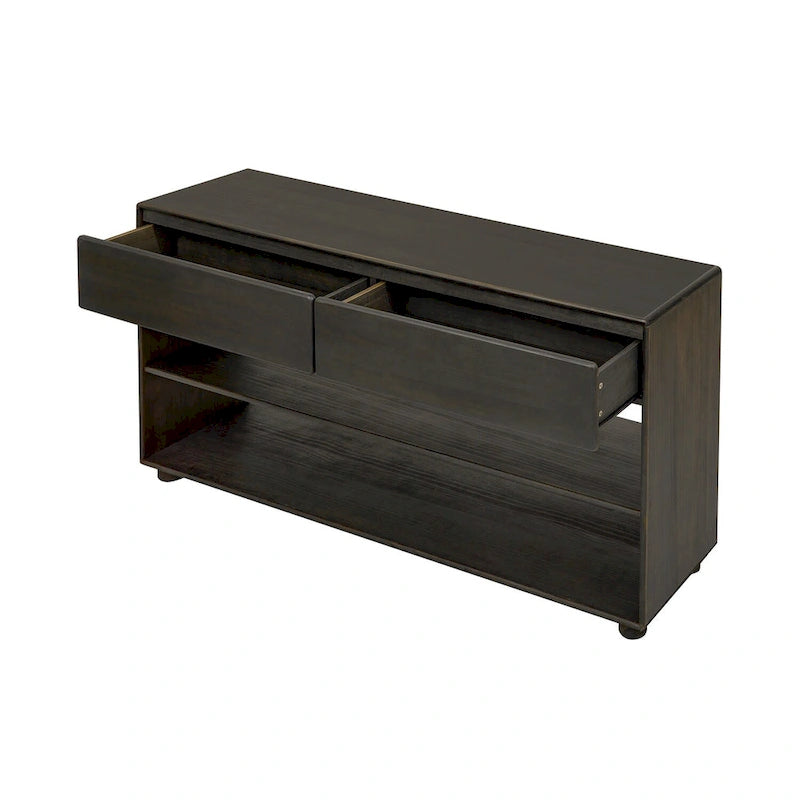 Console de style vintage avec 2 tiroirs et 2 étagères – Entrée et salon