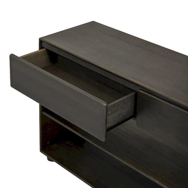 Console de style vintage avec 2 tiroirs et 2 étagères – Entrée et salon