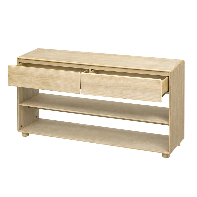 Console de style vintage avec 2 tiroirs et 2 étagères – Entrée et salon