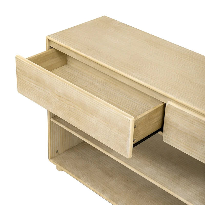 Console de style vintage avec 2 tiroirs et 2 étagères – Entrée et salon