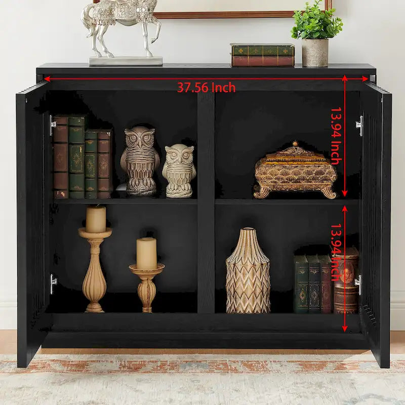 Buffet moderne cannelé avec trous de sortie et rangement