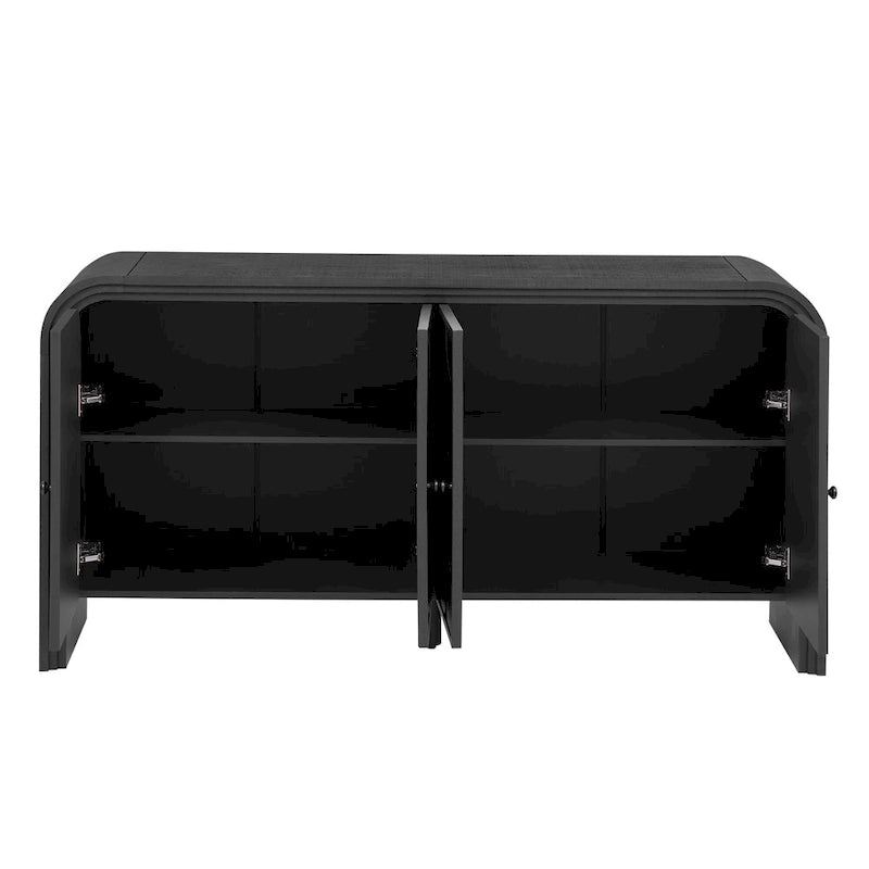 Buffet courbé à 4 portes — Meuble de rangement pour entrée et salon