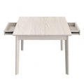 Table à Manger Carrée en Bois Massif avec 2 Tiroirs, 4 Places – Style Scandinave Moderne