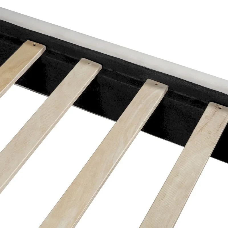 Lit plateforme double en velours avec tête de lit et pied de lit