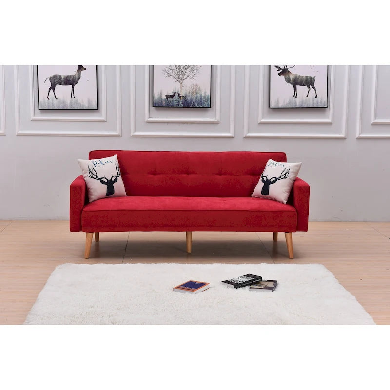 Futon de canapé-lit réglable à 3 positions avec revêtement en tissu