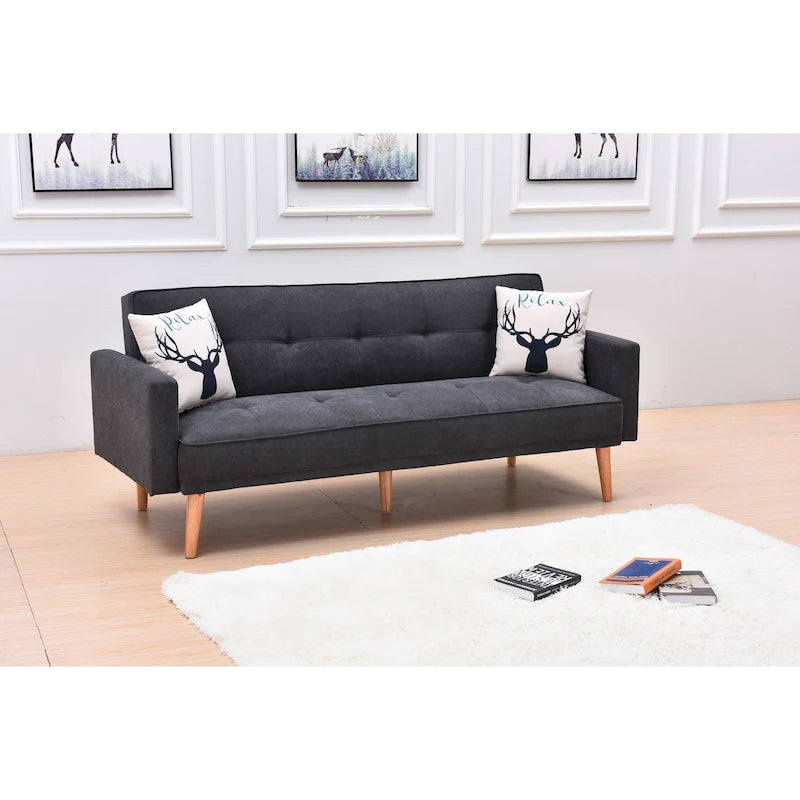 Futon de canapé-lit réglable à 3 positions avec revêtement en tissu