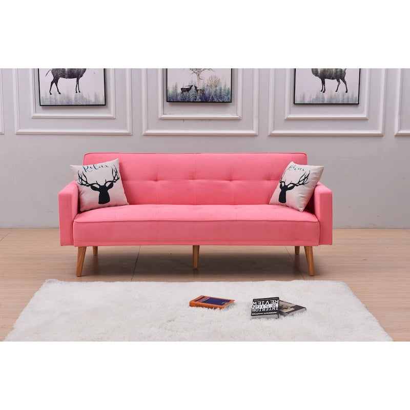 Futon de canapé-lit réglable à 3 positions avec revêtement en tissu