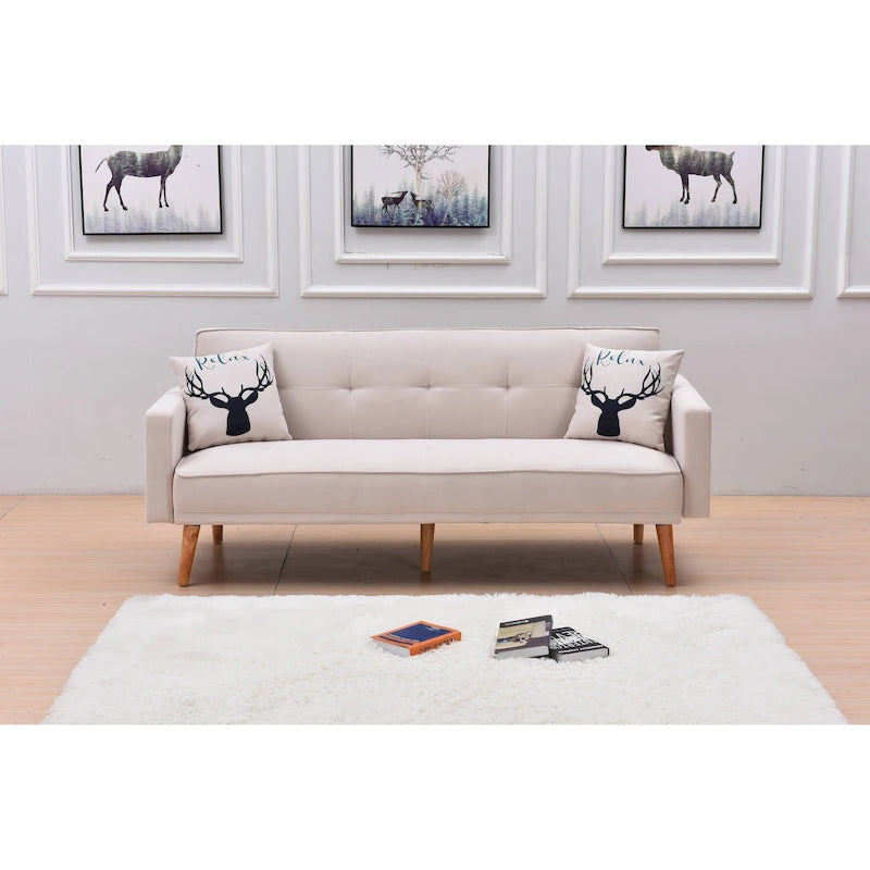 Futon de canapé-lit réglable à 3 positions avec revêtement en tissu