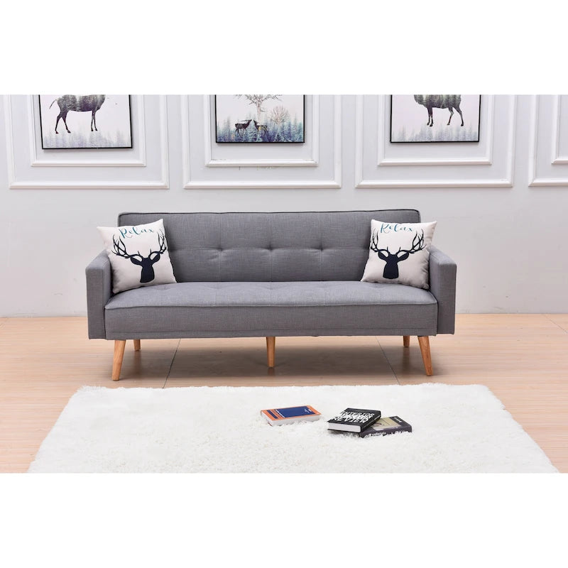Futon de canapé-lit réglable à 3 positions avec revêtement en tissu