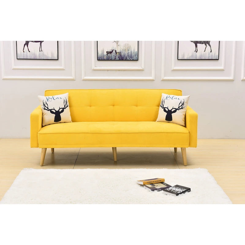 Futon de canapé-lit réglable à 3 positions avec revêtement en tissu