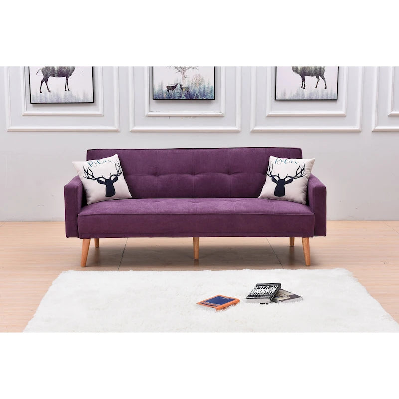 Futon de canapé-lit réglable à 3 positions avec revêtement en tissu