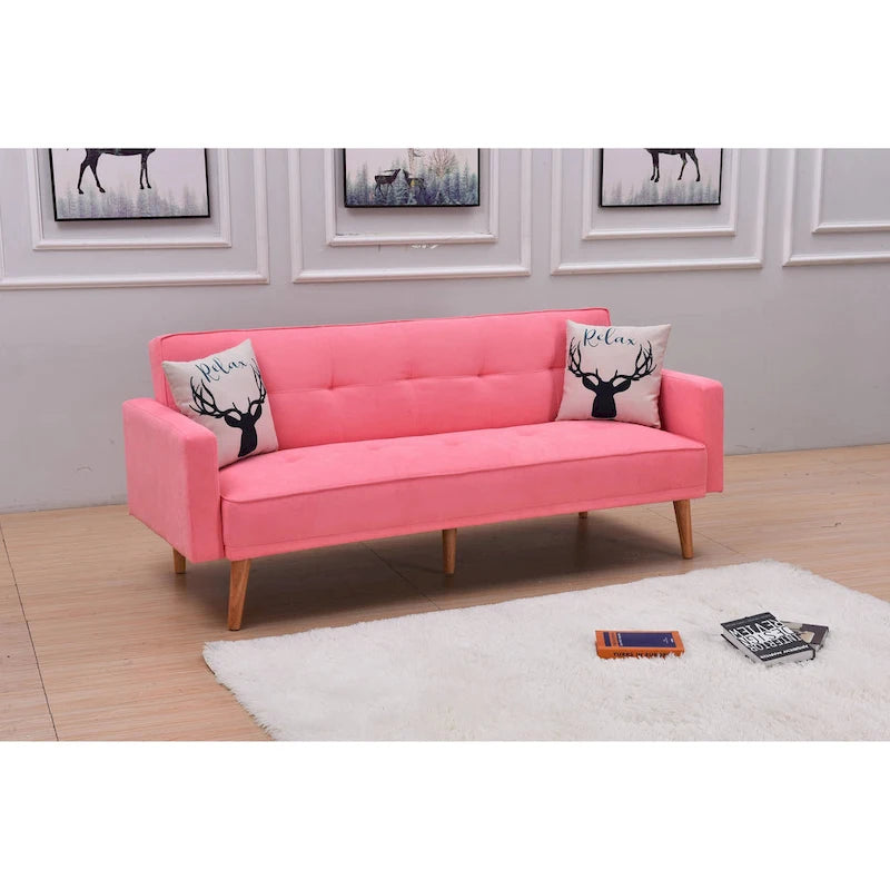 Futon de canapé-lit réglable à 3 positions avec revêtement en tissu