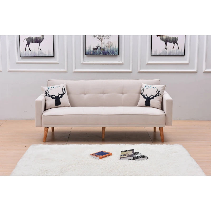 Futon de canapé-lit réglable à 3 positions avec revêtement en tissu