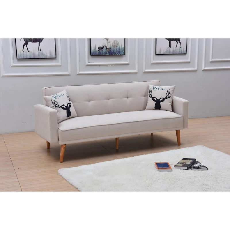Futon de canapé-lit réglable à 3 positions avec revêtement en tissu
