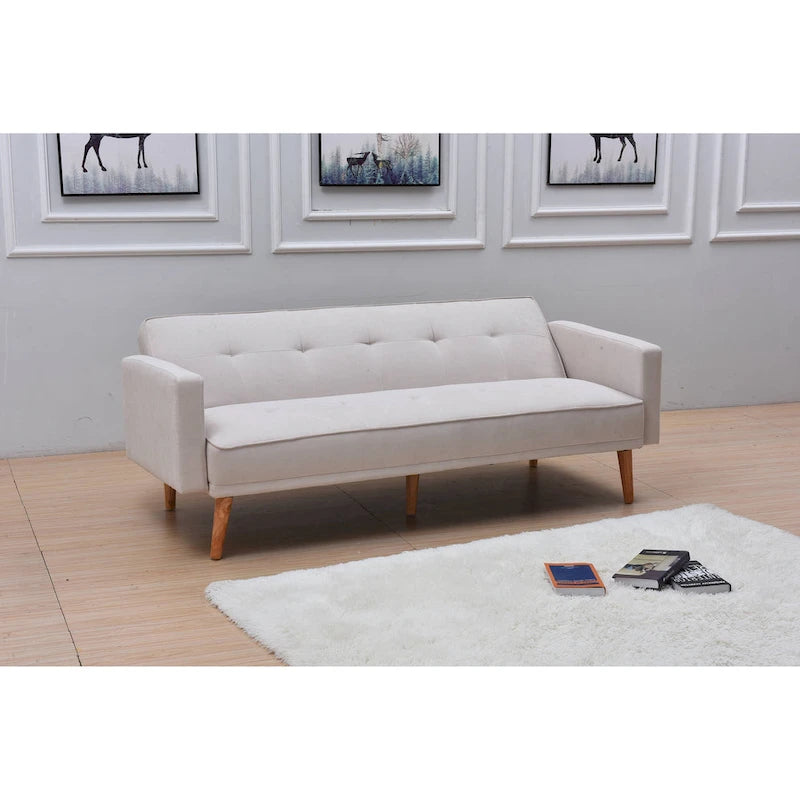 Futon de canapé-lit réglable à 3 positions avec revêtement en tissu