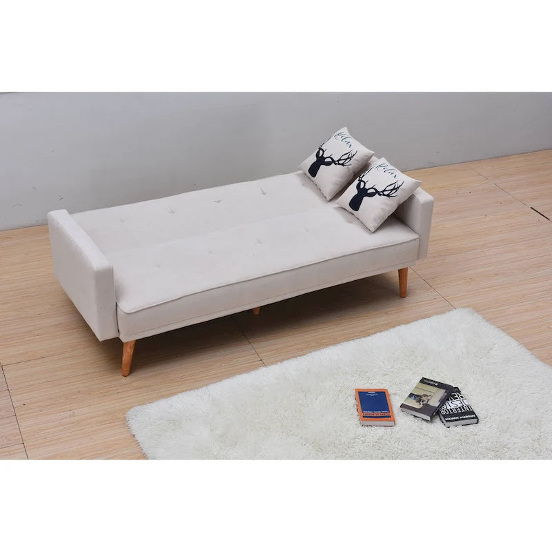 Futon de canapé-lit réglable à 3 positions avec revêtement en tissu