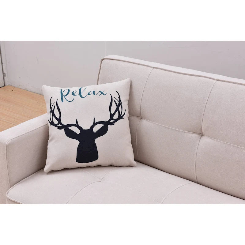 Futon de canapé-lit réglable à 3 positions avec revêtement en tissu