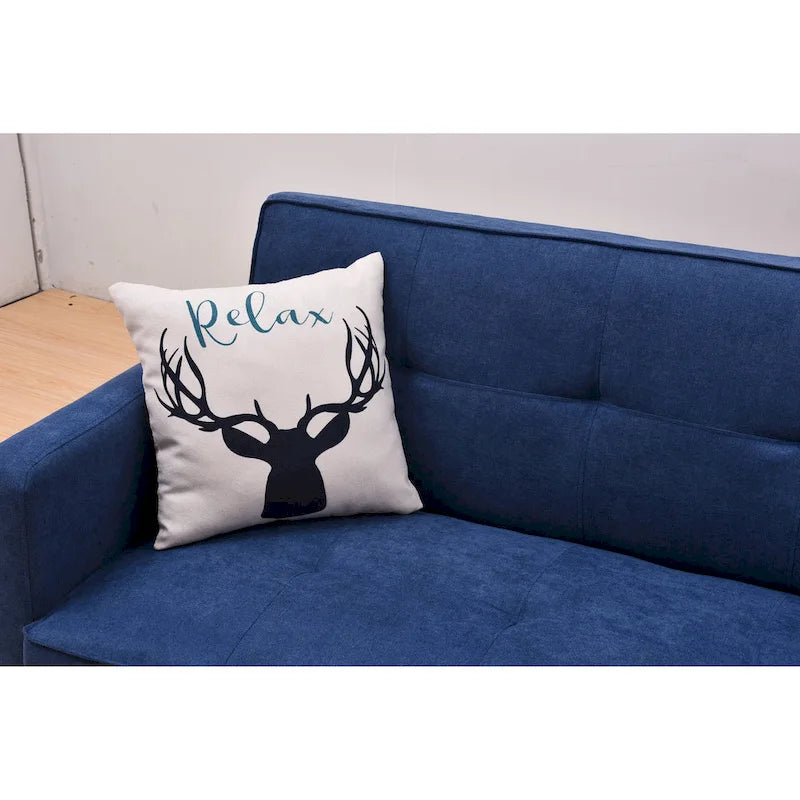 Futon de canapé-lit réglable à 3 positions avec revêtement en tissu