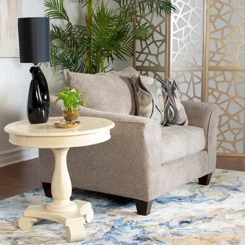 Fauteuil d'appoint contemporain en tissu avec dossier et coussin