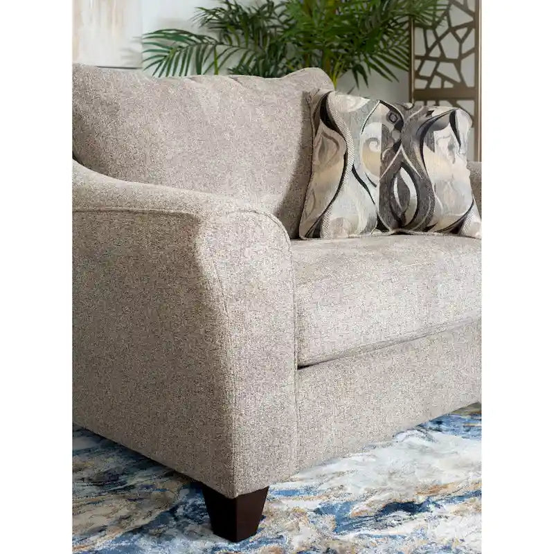 Fauteuil d'appoint contemporain en tissu avec dossier et coussin