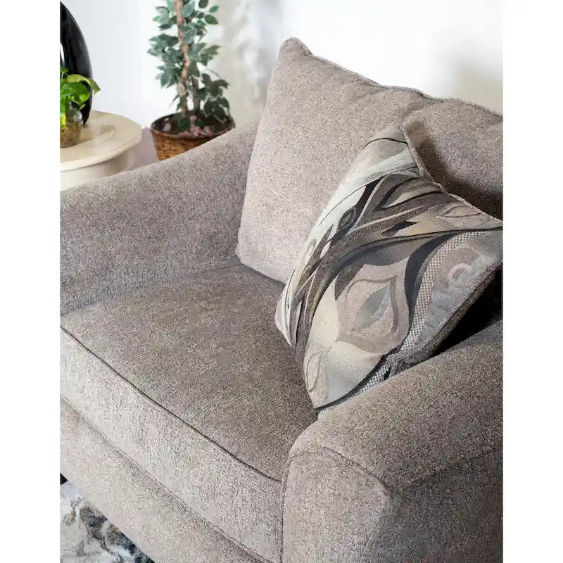 Fauteuil d'appoint contemporain en tissu avec dossier et coussin