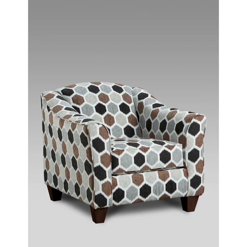 Fauteuil d'appoint contemporain en tissu avec dossier et coussin