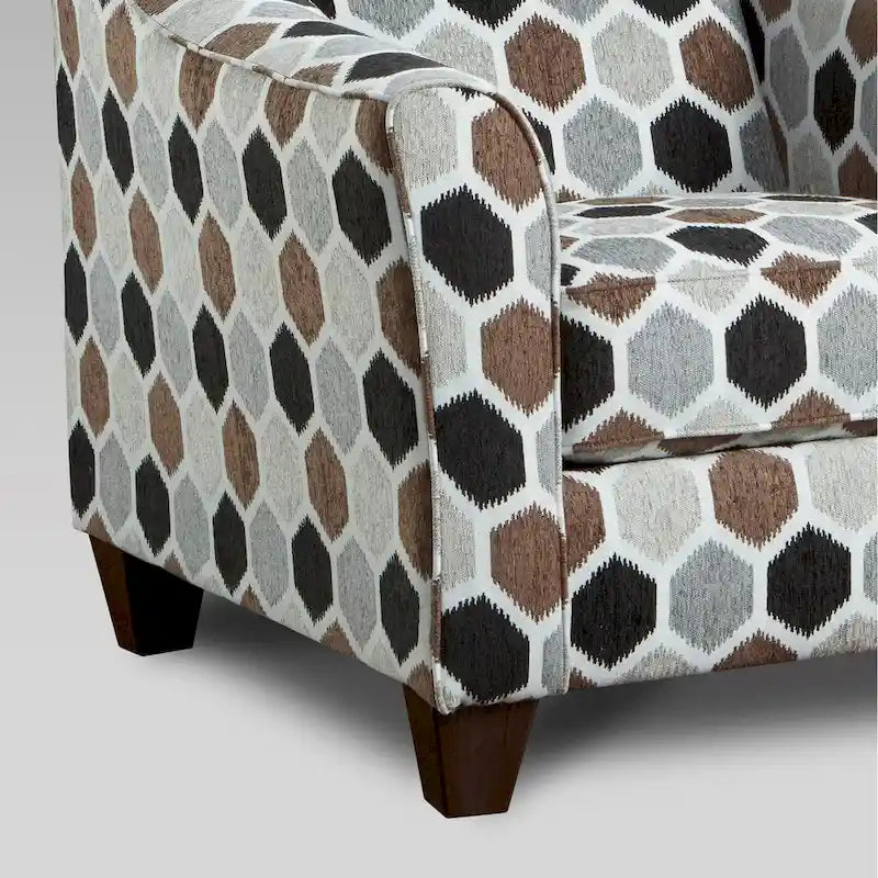 Fauteuil d'appoint contemporain en tissu avec dossier et coussin