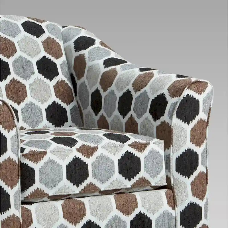 Fauteuil d'appoint contemporain en tissu avec dossier et coussin