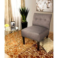 Fauteuil d'appoint en tissu ikat capitonné avec pieds en bois espresso