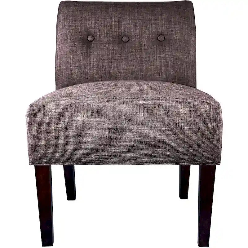 Fauteuil d'appoint en tissu ikat capitonné avec pieds en bois espresso