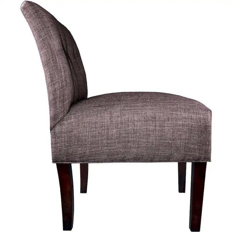 Fauteuil d'appoint en tissu ikat capitonné avec pieds en bois espresso