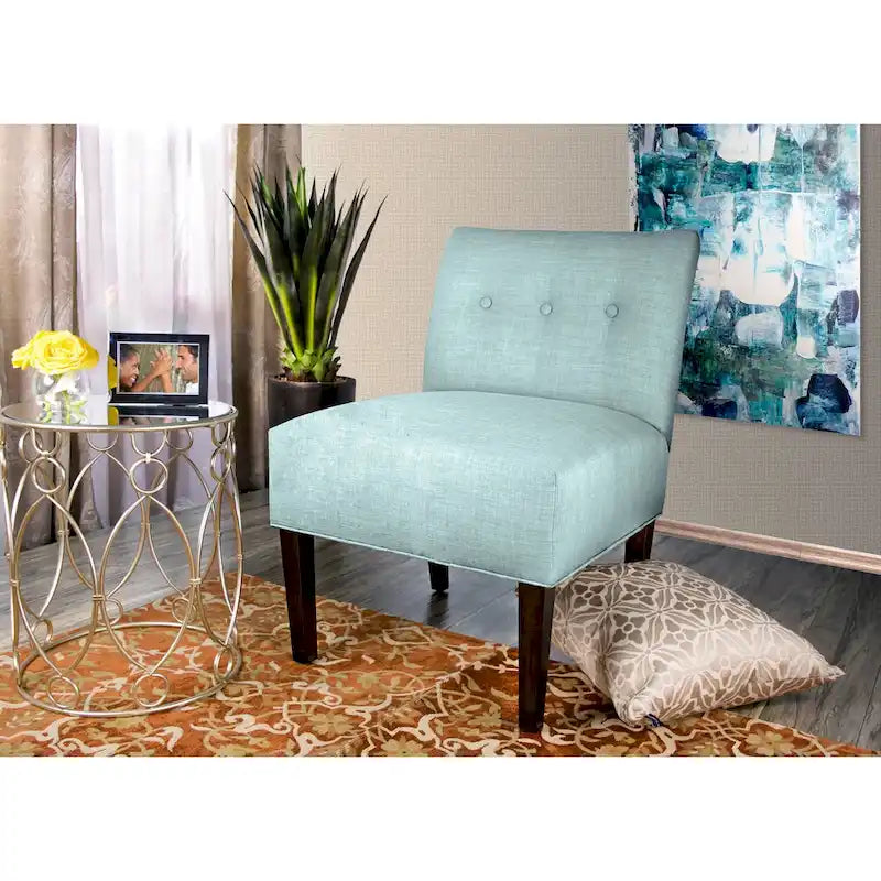 Fauteuil d'appoint en tissu ikat capitonné avec pieds en bois espresso
