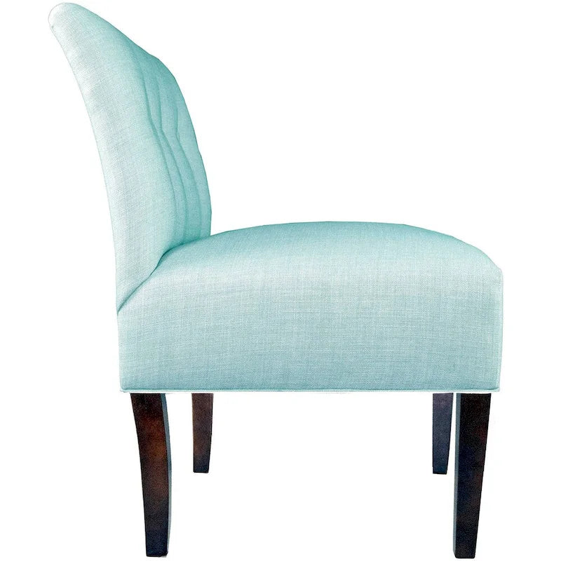 Fauteuil d'appoint en tissu ikat capitonné avec pieds en bois espresso