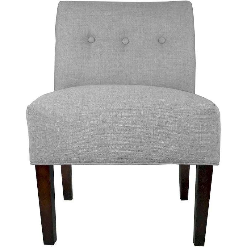 Fauteuil d'appoint en tissu ikat capitonné avec pieds en bois espresso