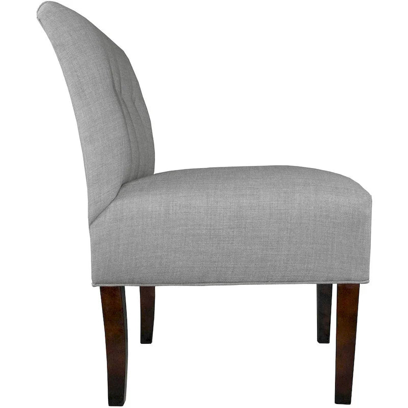 Fauteuil d'appoint en tissu ikat capitonné avec pieds en bois espresso